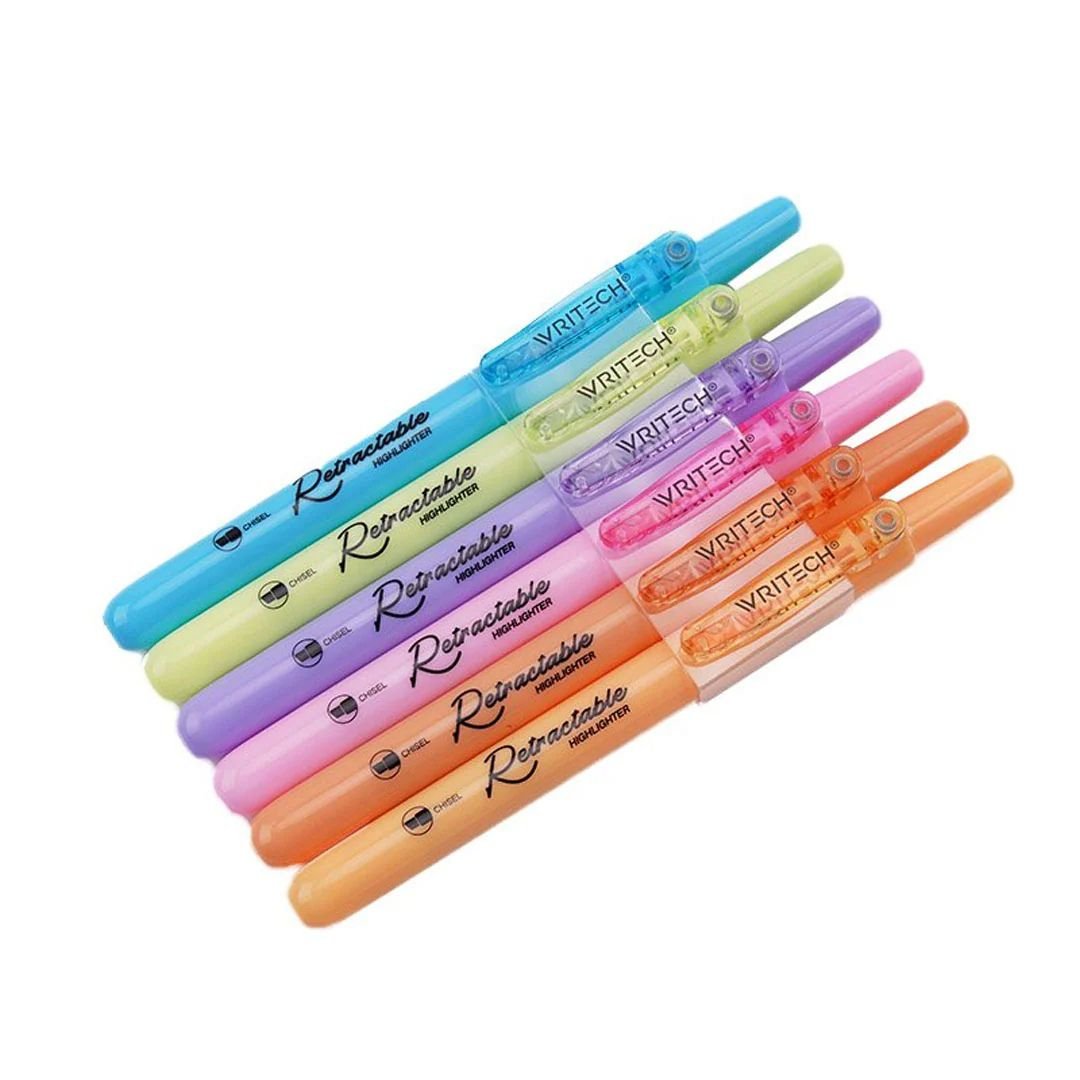 Retractable Highlighters Neon & Pastel - Writech - Under the Rowan Trees