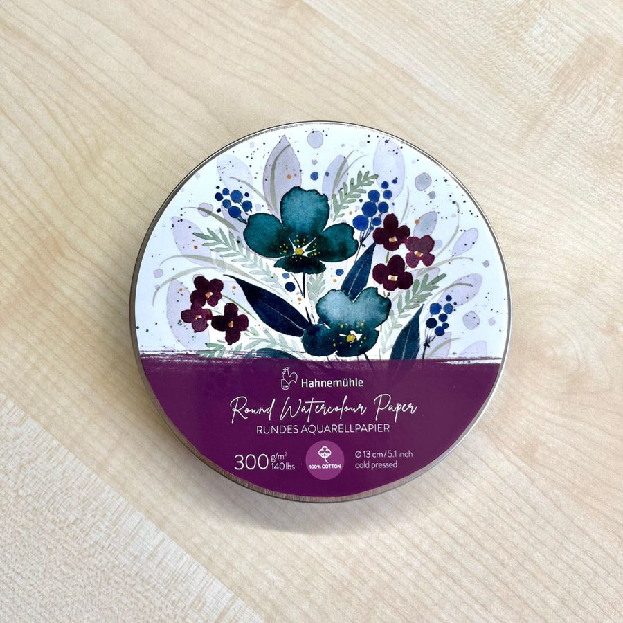 Round Watercolour Paper in a Metal Tin - Hahnemüehle