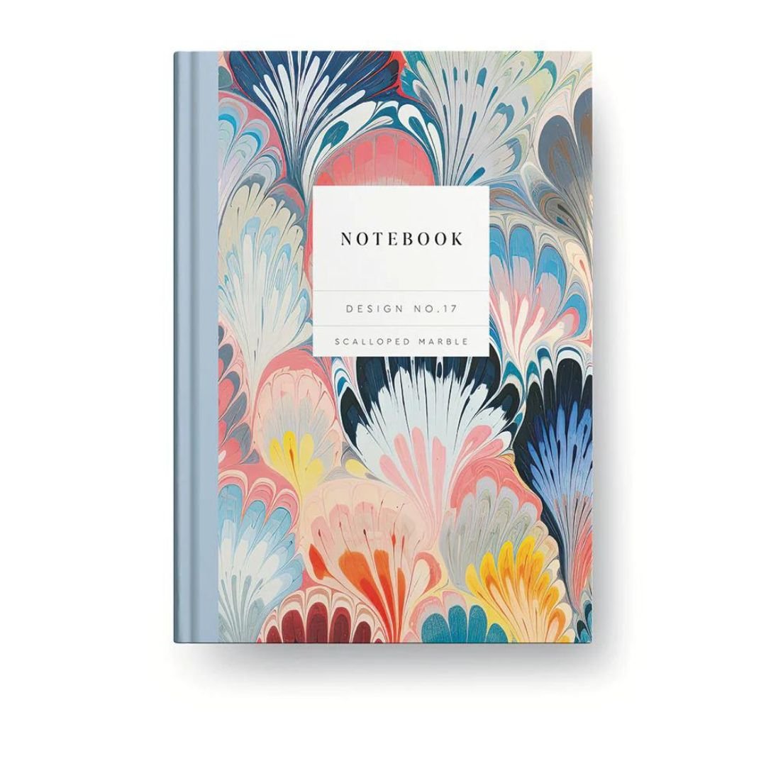 Scalloped Marble A5 Lined Notebook - Ohh Deer - Under the Rowan Trees