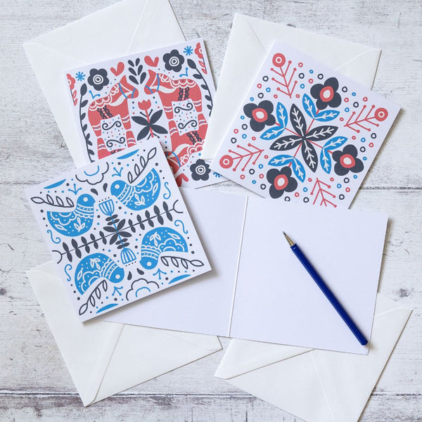 Scandi North Greeting Cards Set of 4-Greeting Cards-Under the Rowan Trees-