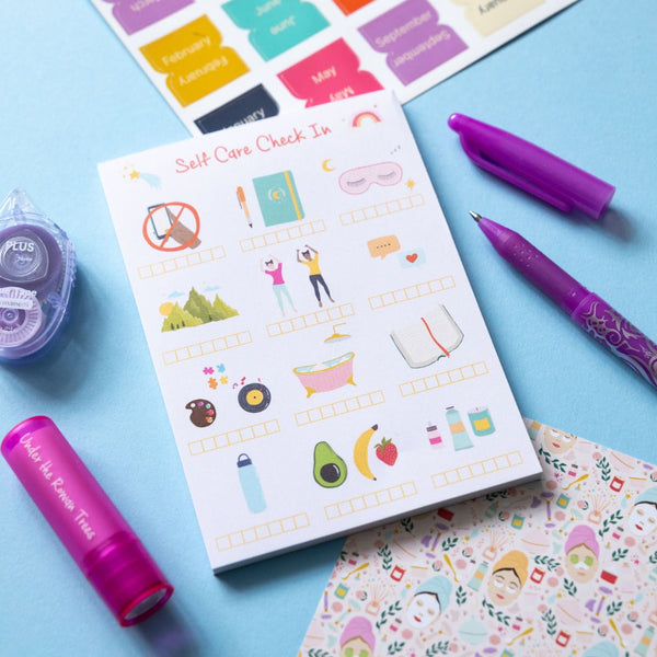 Self Care Tracker Pad-Notepads-Under the Rowan Trees-