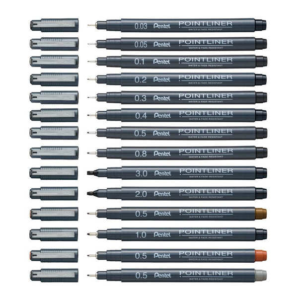 Sepia 0.5 Pentel Pointliner S20P-Pens-Pentel-