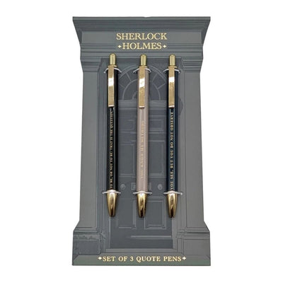 Sherlock Holmes Set of 3 Metal Ballpoint Pens - Portico Designs