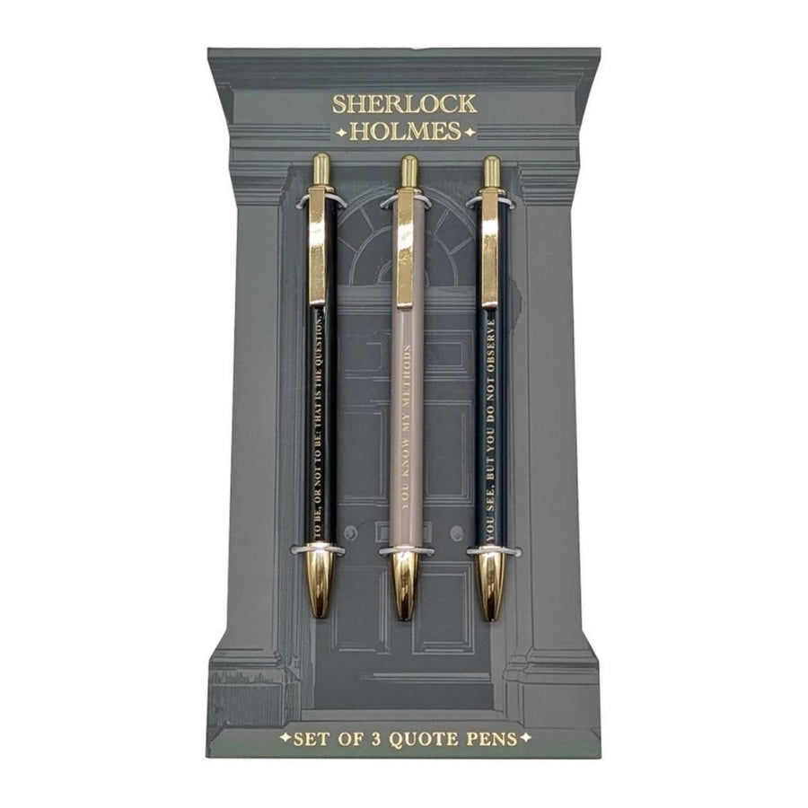 Sherlock Holmes Set of 3 Metal Ballpoint Pens - Portico Designs