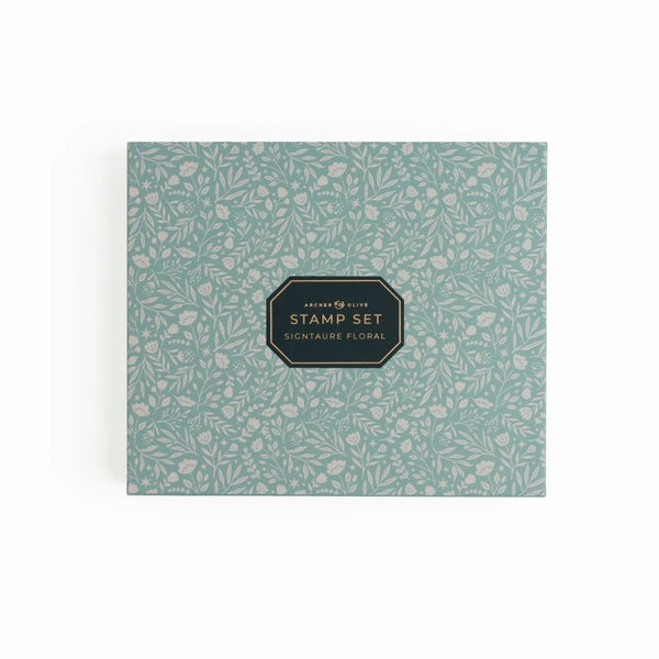 Signature Floral Stamp Set Archer & Olive-Rubber Stamp-Archer & Olive-