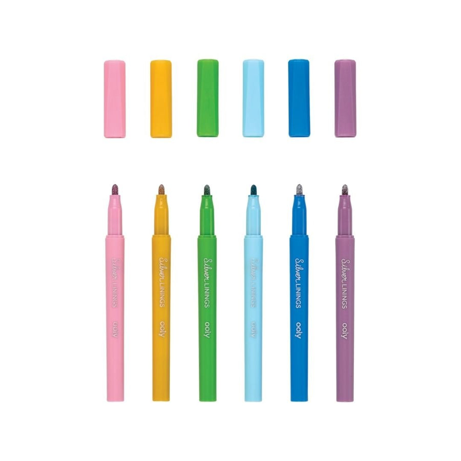 Silver Linings Outline Markers - Set of 6 - Ooly