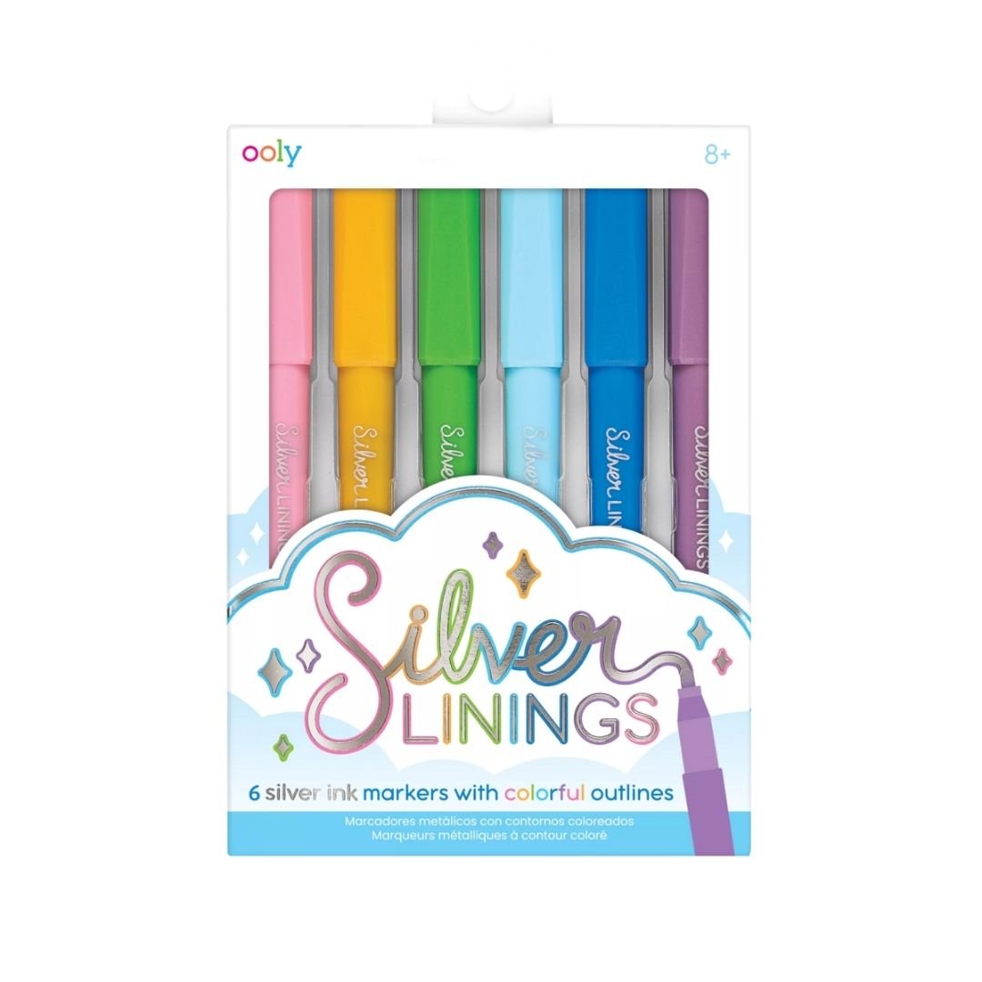Silver Linings Outline Markers - Set of 6 - Ooly