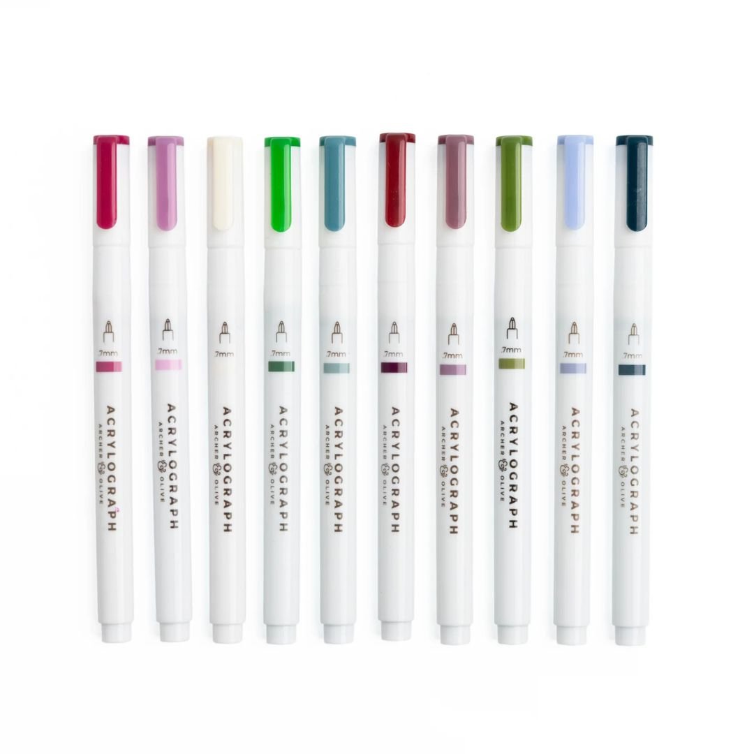 Snow & Stillness Acrylograph Pens - Archer & Olive
