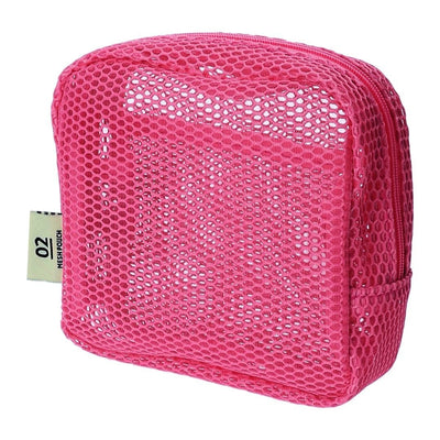 Mesh Stationery Storage Pouch - Square-Storage-Mark's Inc.-Bright Pink