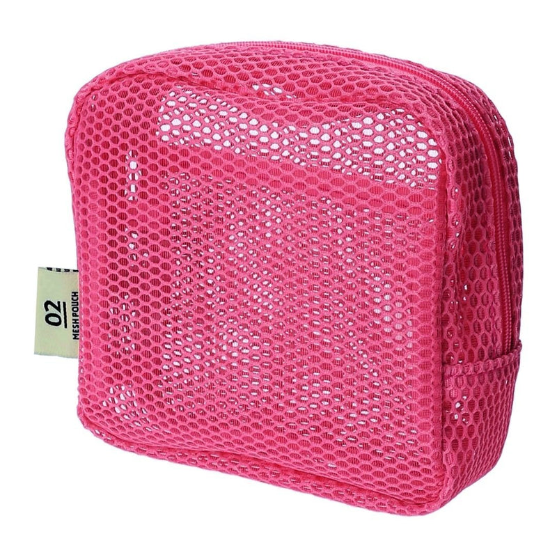 Mesh Stationery Storage Pouch - Square-Storage-Mark's Inc.-Bright Pink