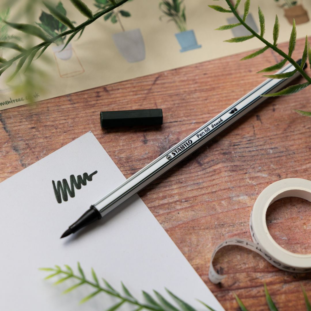 STABILO 68 Brush Pen Earth Green - Stabilo