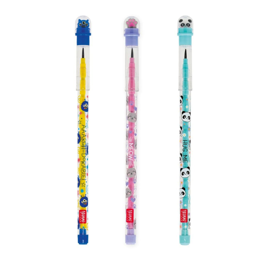Stackable Pencils Kitty, Panda & Monster - Legami Milano - Kitty
