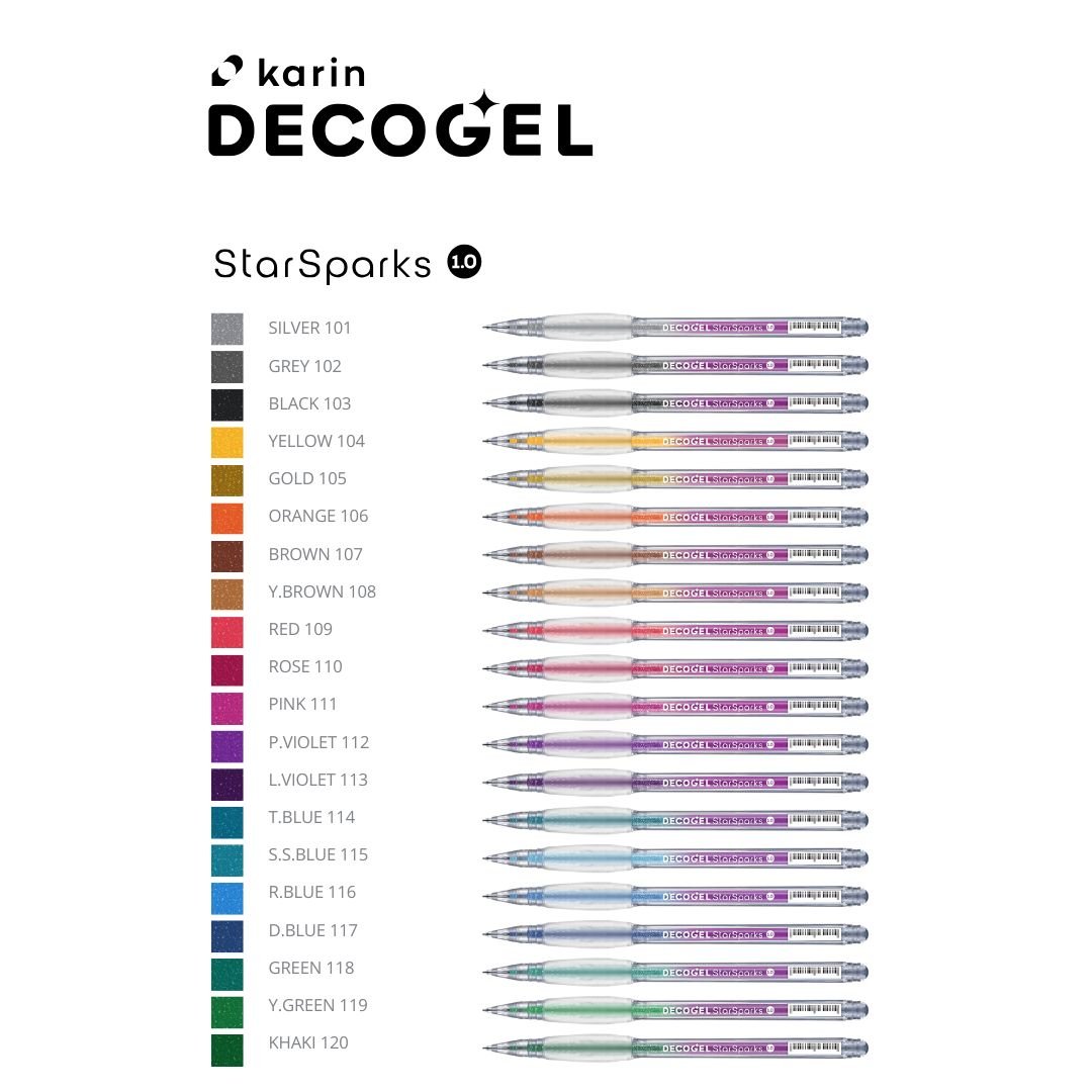 Star Sparks Decogel Karin Glitter Gel Pens - Silver - Karin