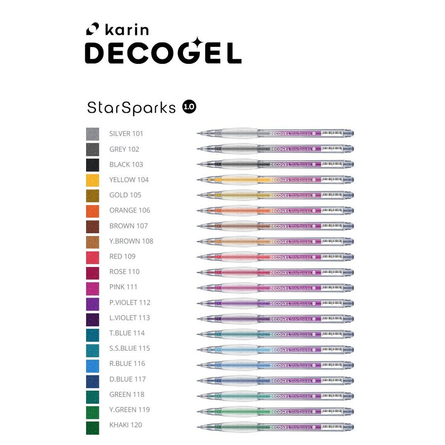 Star Sparks Decogel Karin Glitter Gel Pens - Silver - Karin