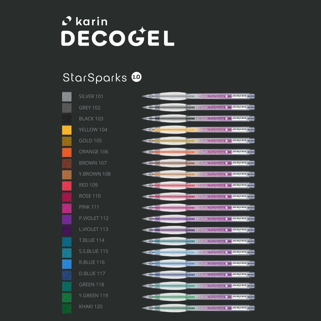 Star Sparks Decogel Karin Glitter Gel Pens - Silver - Karin