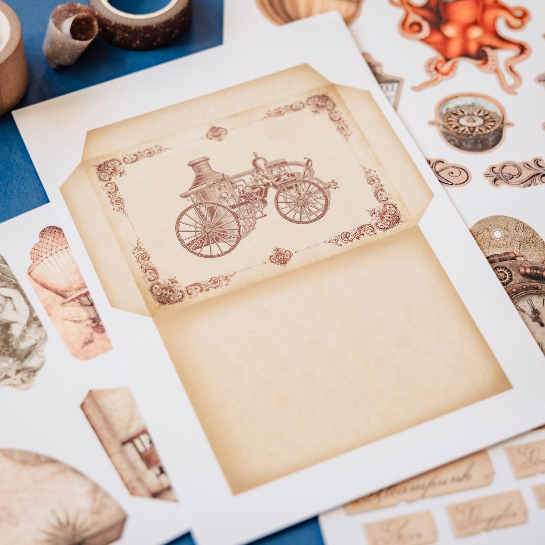 Steampunk Junk Journaling Stationery Gift Box - Under the Rowan Trees