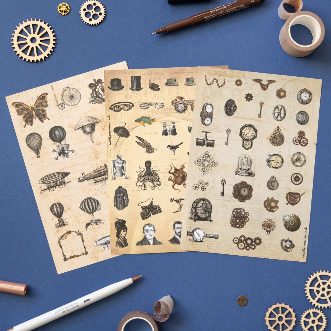 Steampunk Junk Journaling Stationery Gift Box - Under the Rowan Trees