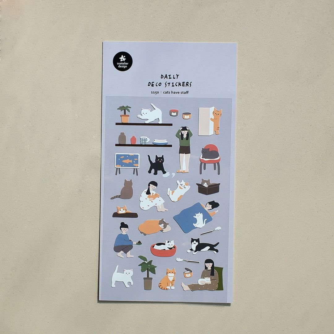 Suatelier Stickers Daily Deco 1150 Cats Have Staff - Suatelier