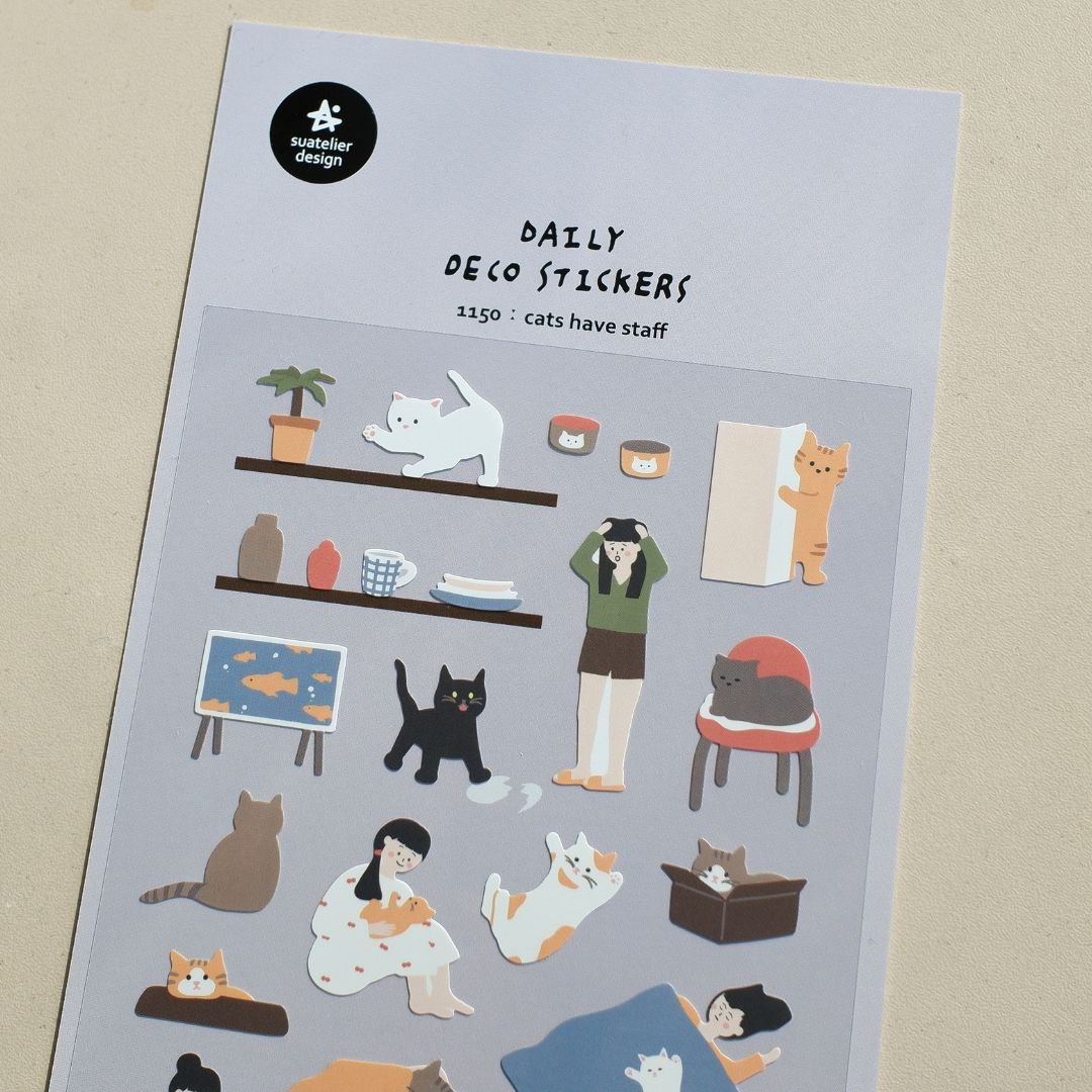 Suatelier Stickers Daily Deco 1150 Cats Have Staff - Suatelier