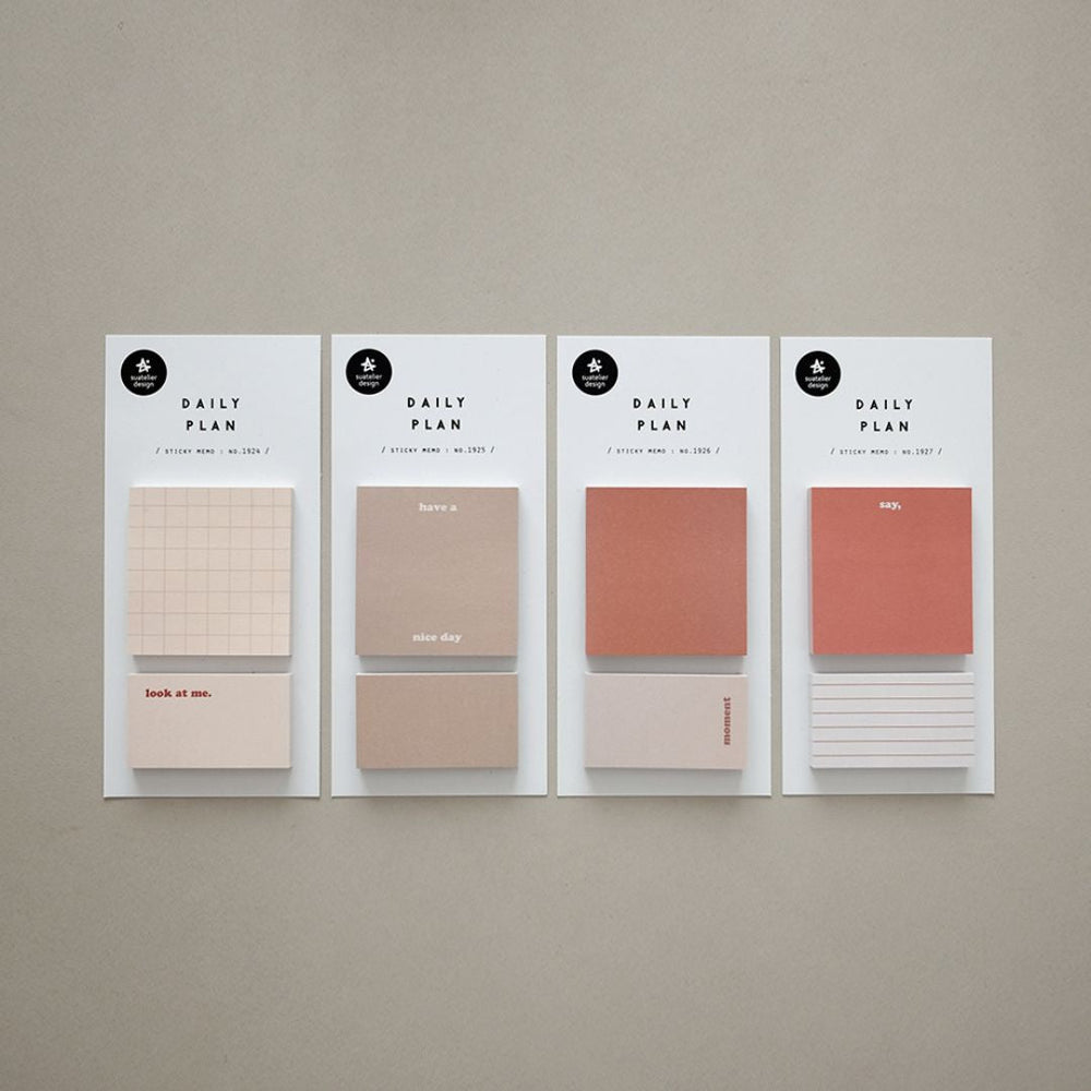 Earthy Sticky Notes Suatelier Earth Tones Sticky Notes Daily Plan - Korean Stationery