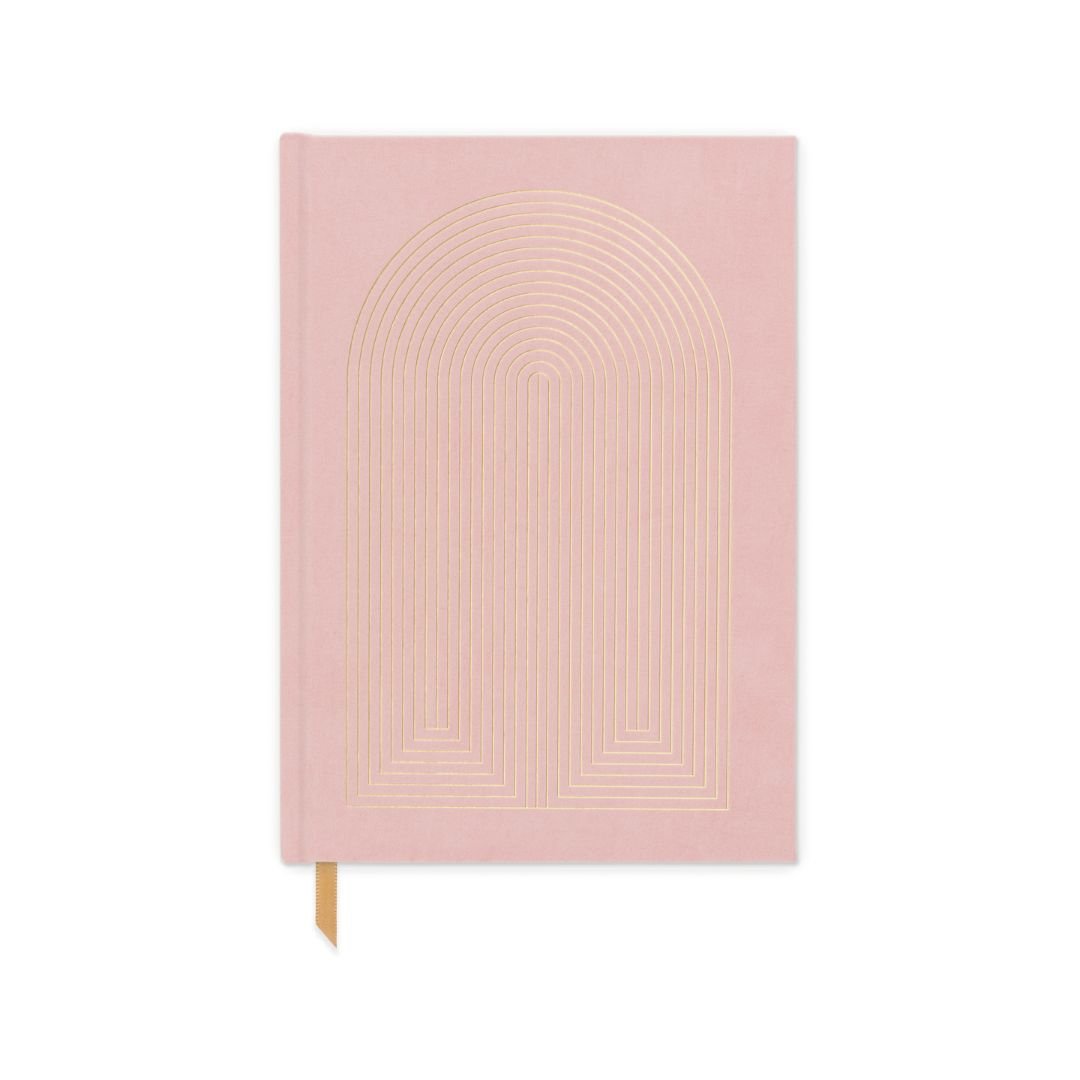 Suedette Hardcover Journal - Dusty Pink - Rainbow - Designworks Collective - Under the Rowan Trees