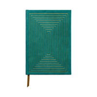 Suedette Hardcover Journal - Green - Linear Boxes - Designworks Collective - Under the Rowan Trees