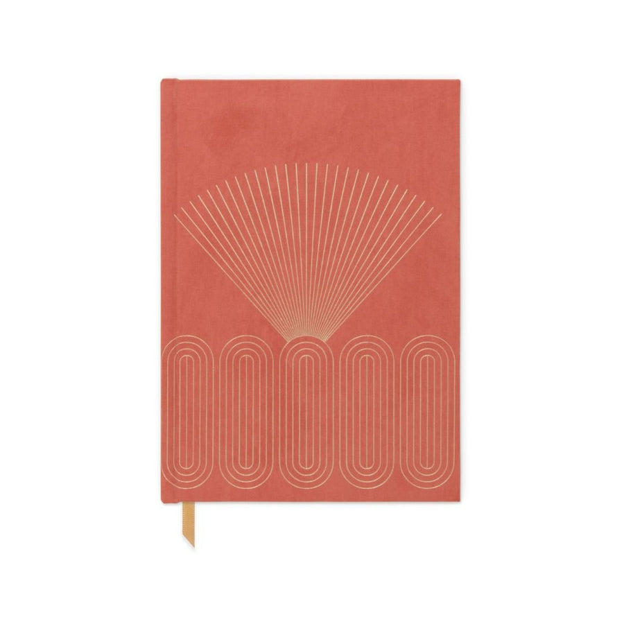 Suedette Hardcover Journal - Terracotta - Radiant Rays - Designworks Collective - Under the Rowan Trees