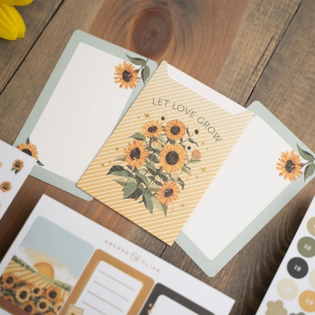 Sunflower Field September Monthly Planner Kit Archer & Olive - Archer & Olive
