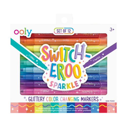 Switch-eroo! Sparkle Glittery Colour-Changing Markers - x12 - Ooly