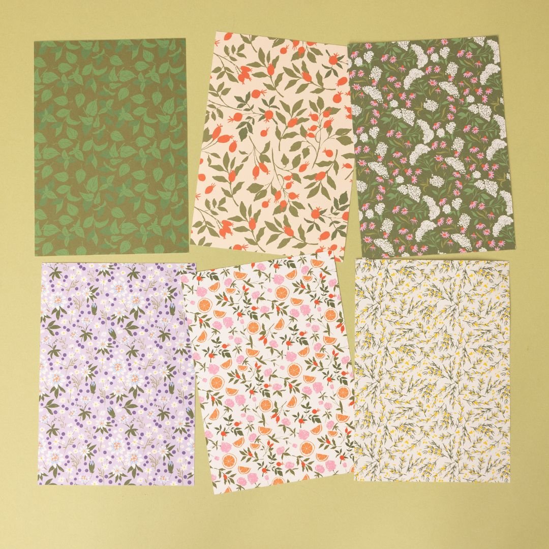 Tea Time A5 Scrapbook Papers - Under the Rowan Trees
