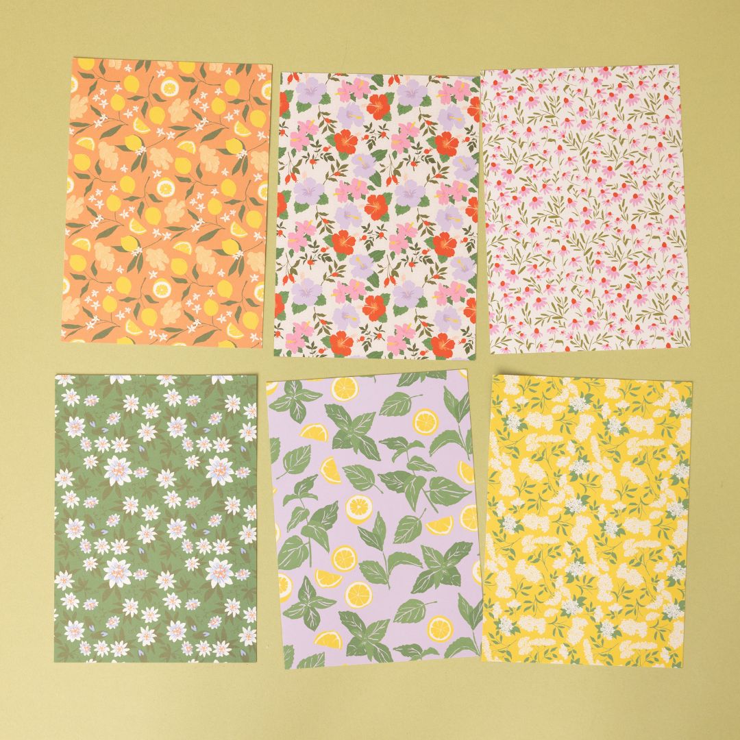 Tea Time A5 Scrapbook Papers - Under the Rowan Trees