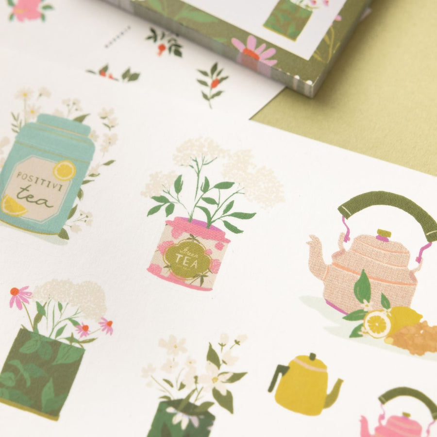 Tea Time Washi Sticker Sheets - Floral - Under the Rowan Trees