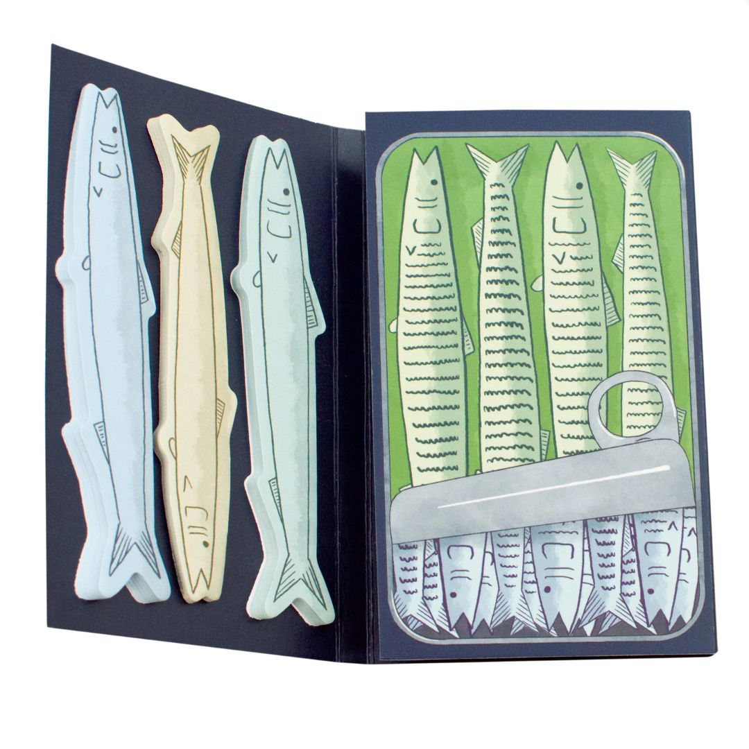 Tinned Fish Sticky Notes Tri-Fold - The Unemployed Philosophers Guild