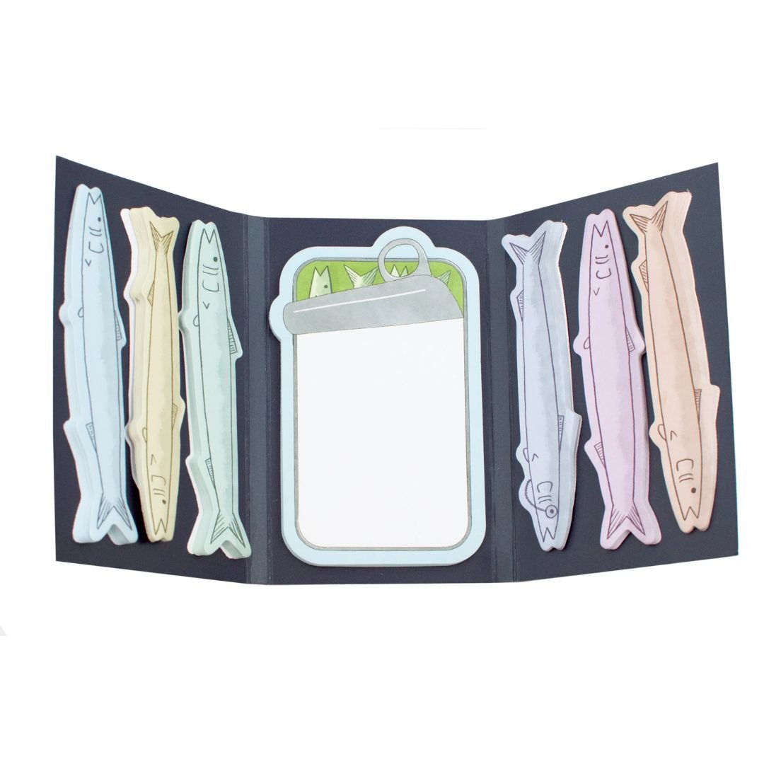 Tinned Fish Sticky Notes Tri-Fold - The Unemployed Philosophers Guild