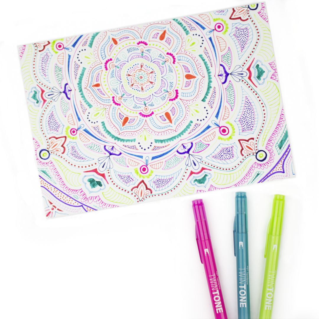 Tombow TwinTone Dual - Tip Marker 12 Bright Colours - Tombow