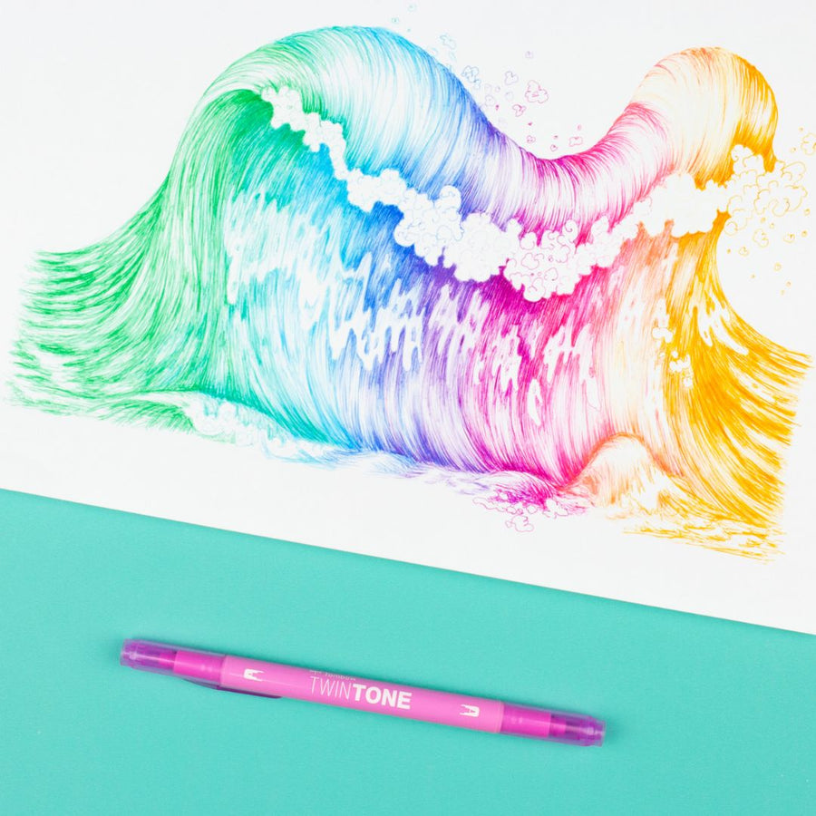 Tombow TwinTone Dual - Tip Marker 12 Pastel Colours - Tombow