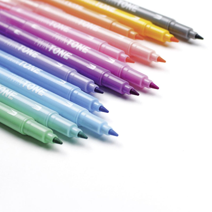 Tombow TwinTone Dual - Tip Marker 12 Pastel Colours - Tombow