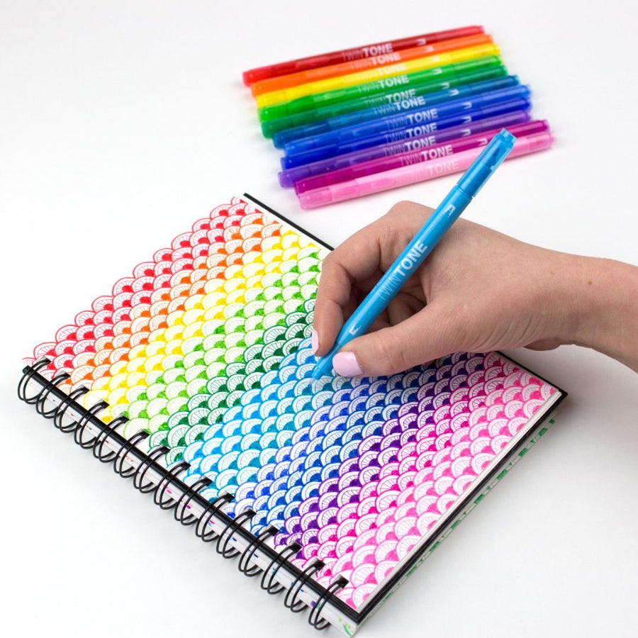Tombow TwinTone Dual - Tip Marker 12 Rainbow Colours - Tombow