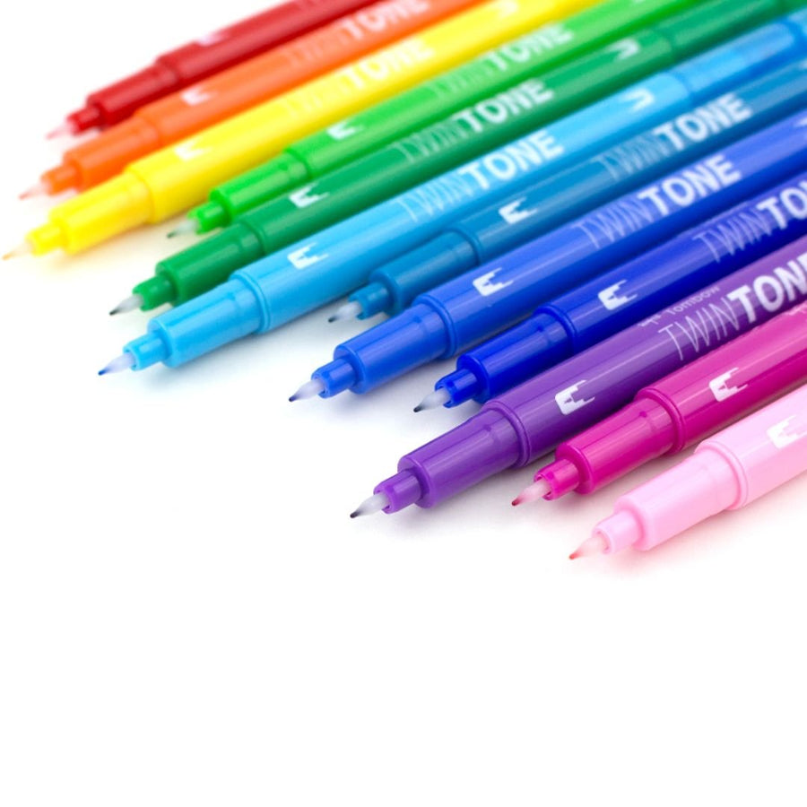 Tombow TwinTone Dual - Tip Marker 12 Rainbow Colours - Tombow