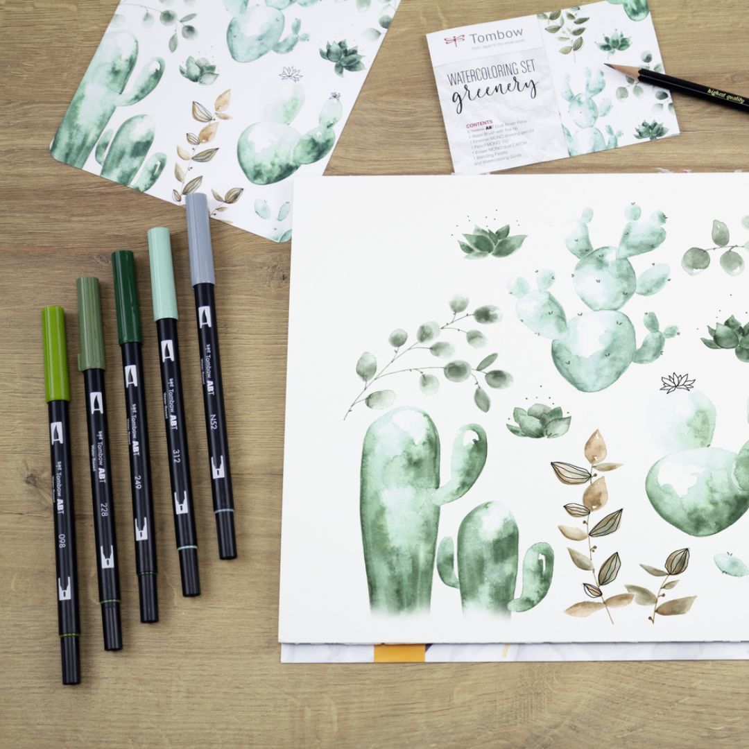 Tombow Watercolouring Set - Greenery - Tombow