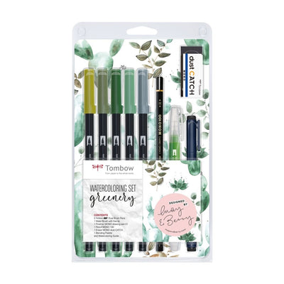 Tombow Watercolouring Set - Greenery - Tombow