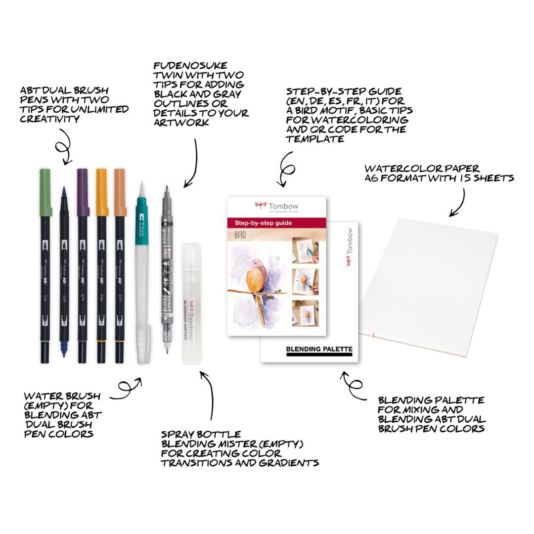 Tombow Watercolouring Set - Nature or Seaside - Nature - Tombow
