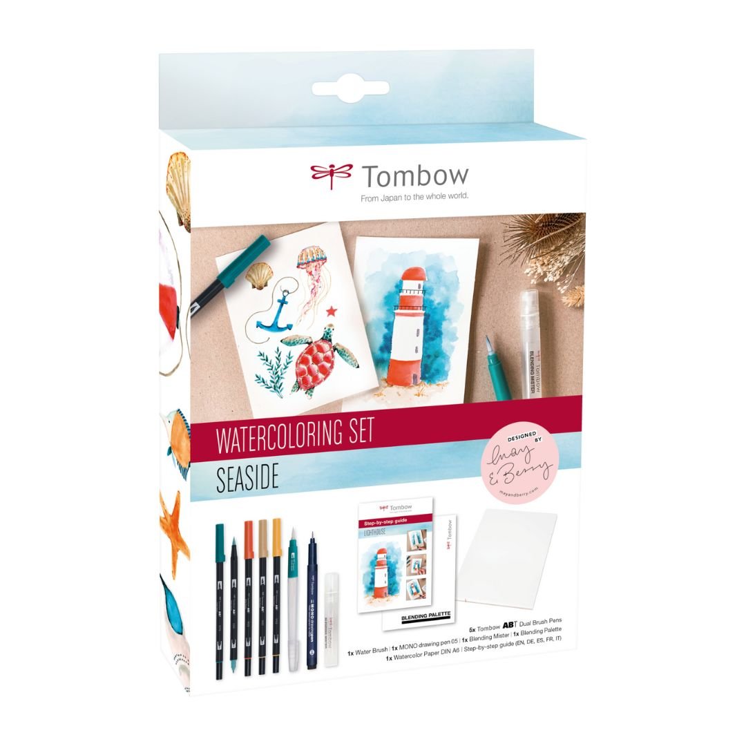 Tombow Watercolouring Set - Nature or Seaside - Seaside - Tombow