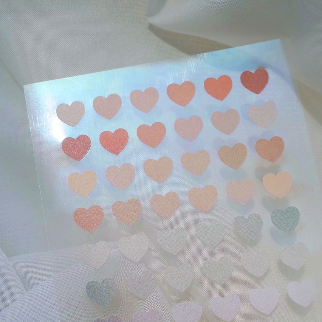 Transparent Heart Suatelier Stickers - Plain 51 - 53 - 52 - Suatelier