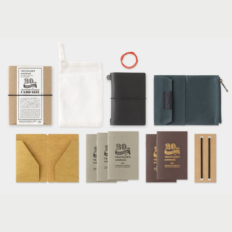 TRAVELER'S notebook 20th Anniversary Card Size Set Black - TRAVELER'S COMPANY
