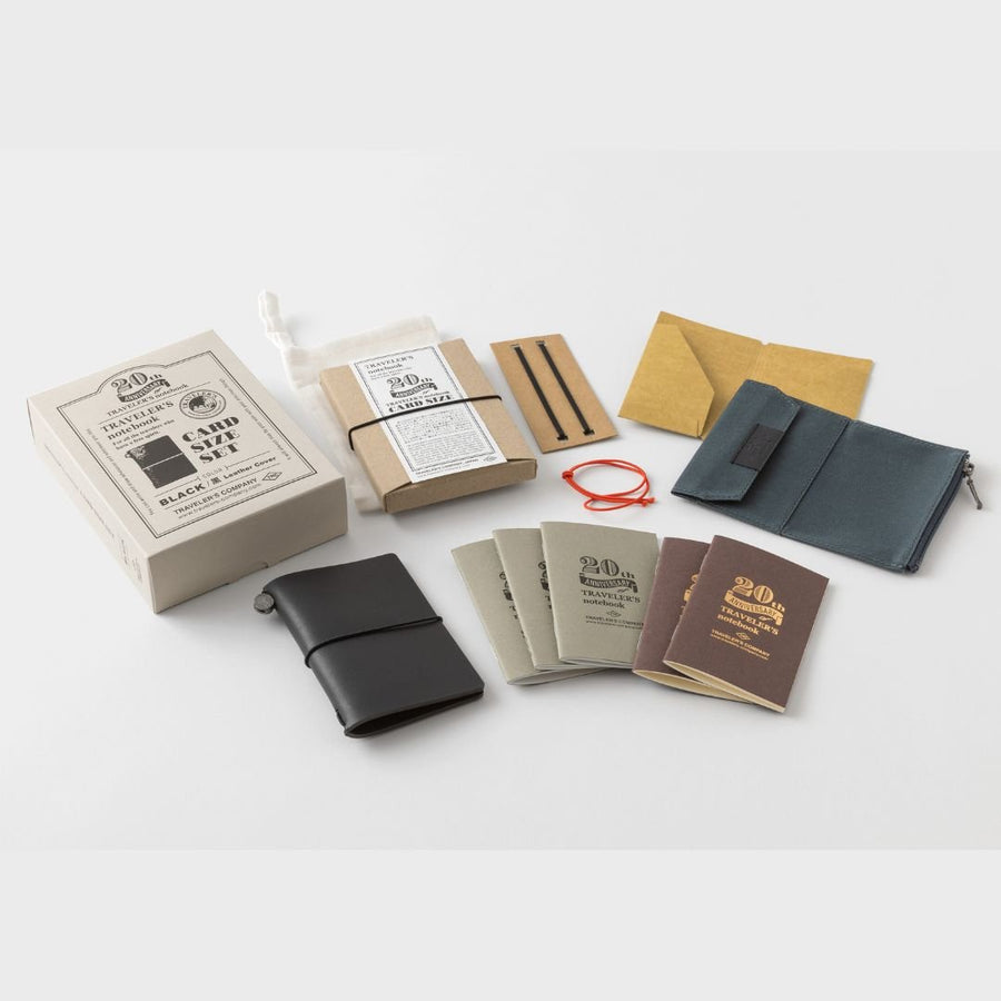TRAVELER'S notebook 20th Anniversary Card Size Set Black - TRAVELER'S COMPANY