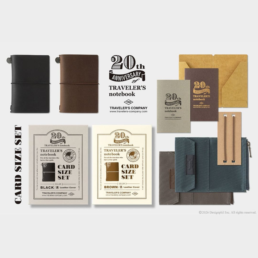 TRAVELER'S notebook 20th Anniversary Card Size Set Black - TRAVELER'S COMPANY