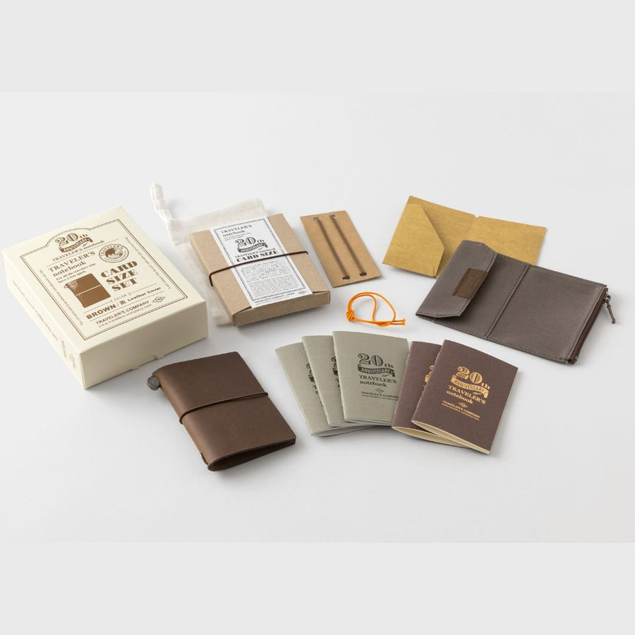 TRAVELER'S notebook 20th Anniversary Card Size Set Brown - TRAVELER'S COMPANY