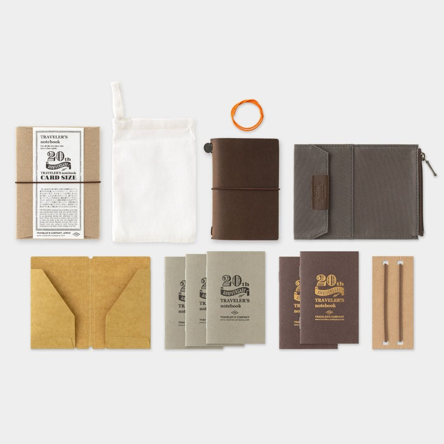 TRAVELER'S notebook 20th Anniversary Card Size Set Brown - TRAVELER'S COMPANY