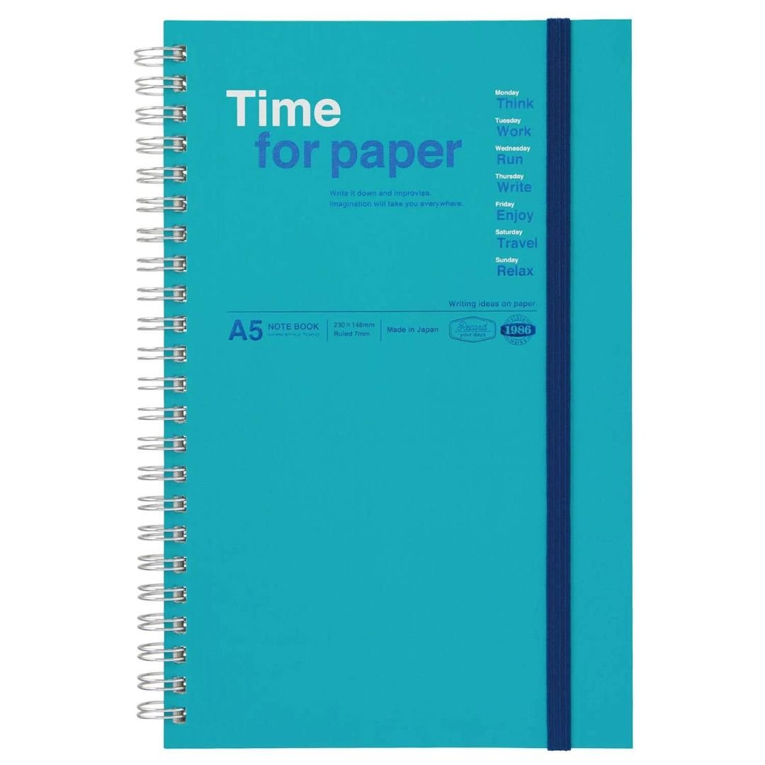 Turquoise A5 Time for Paper Notebook - Mark's Inc. - Under the Rowan Trees